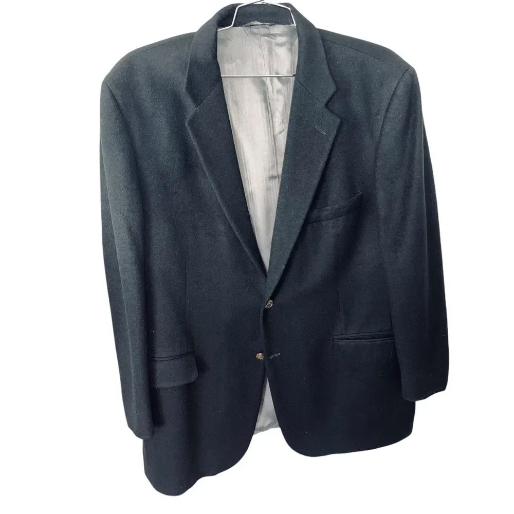 Joseph &‎ Lyman Mens 46 Reg Black Pure 100% Cashmere Sport Coat Blazer Jacket